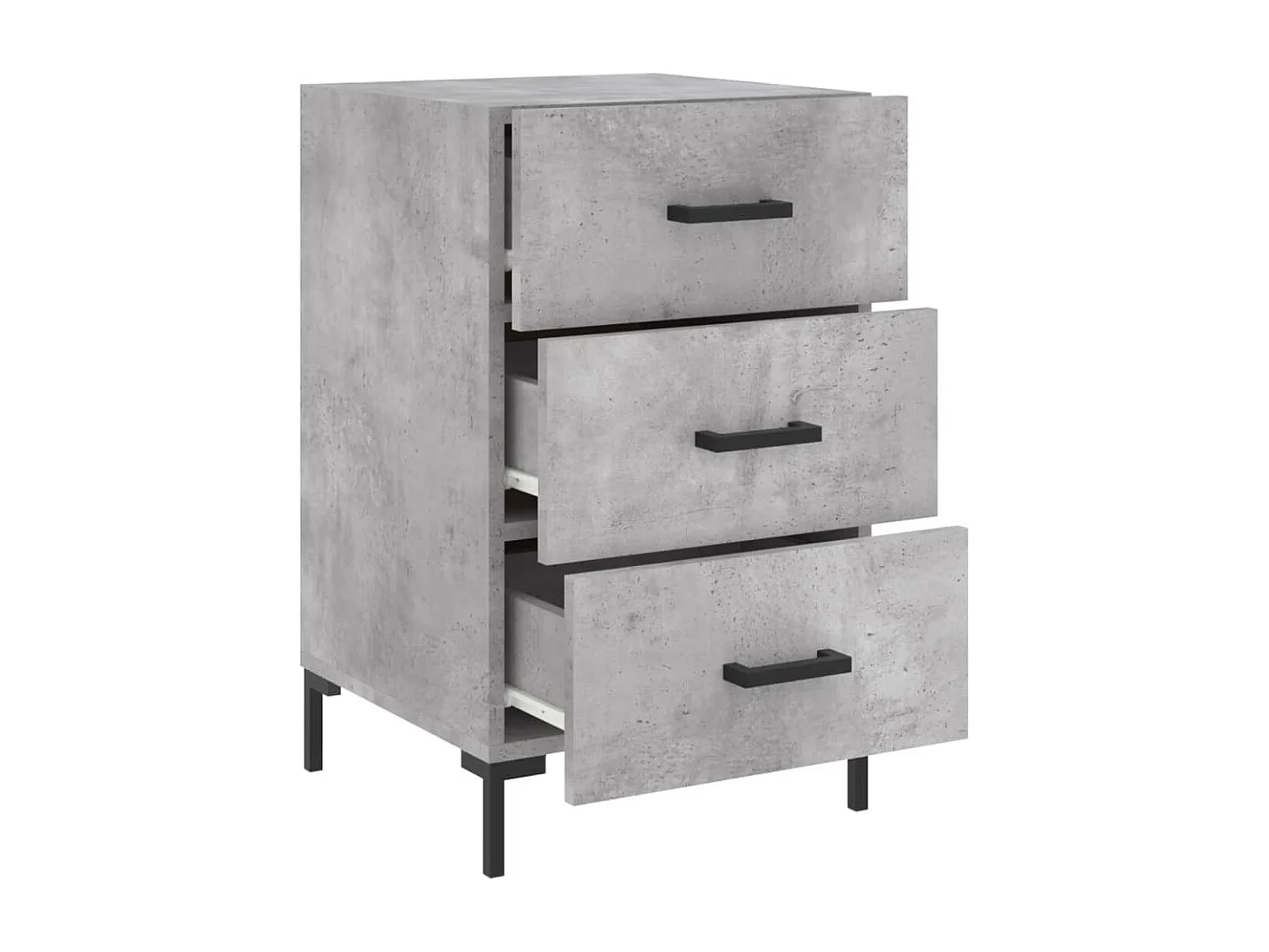 Table de chevet gris béton 40x40x66 bois d'ingénierie