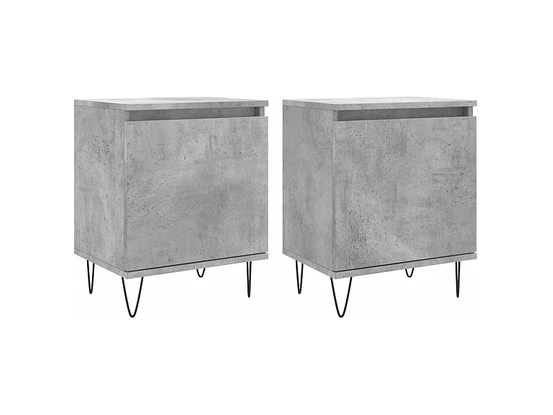 Tables de chevet 2 pcs gris béton 40x30x50 bois d'ingénierie