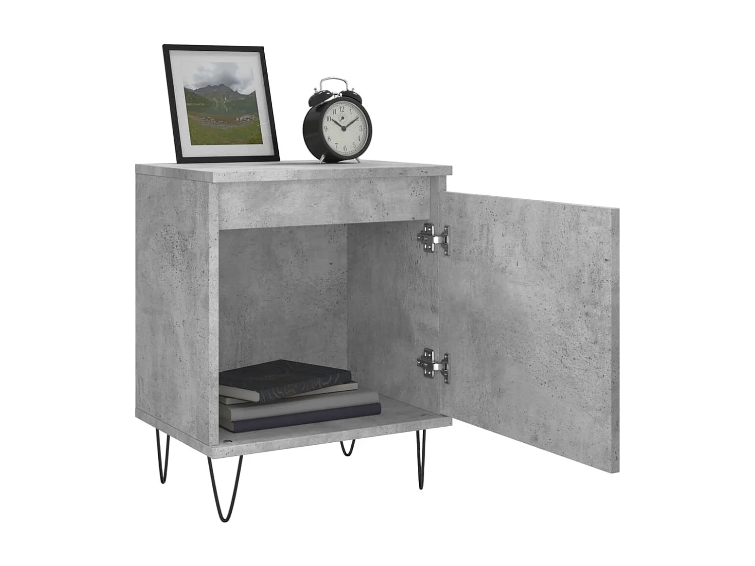 Tables de chevet 2 pcs gris béton 40x30x50 bois d'ingénierie