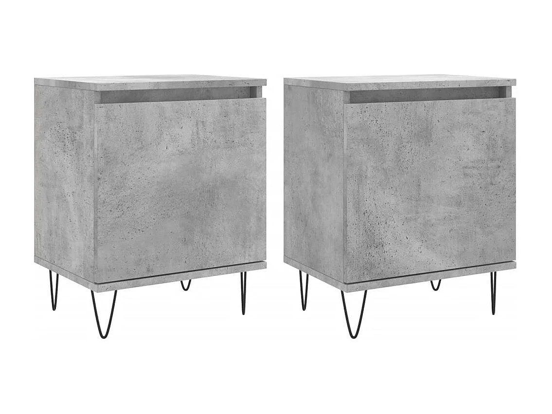 Tables de chevet 2 pcs gris béton 40x30x50 bois d'ingénierie