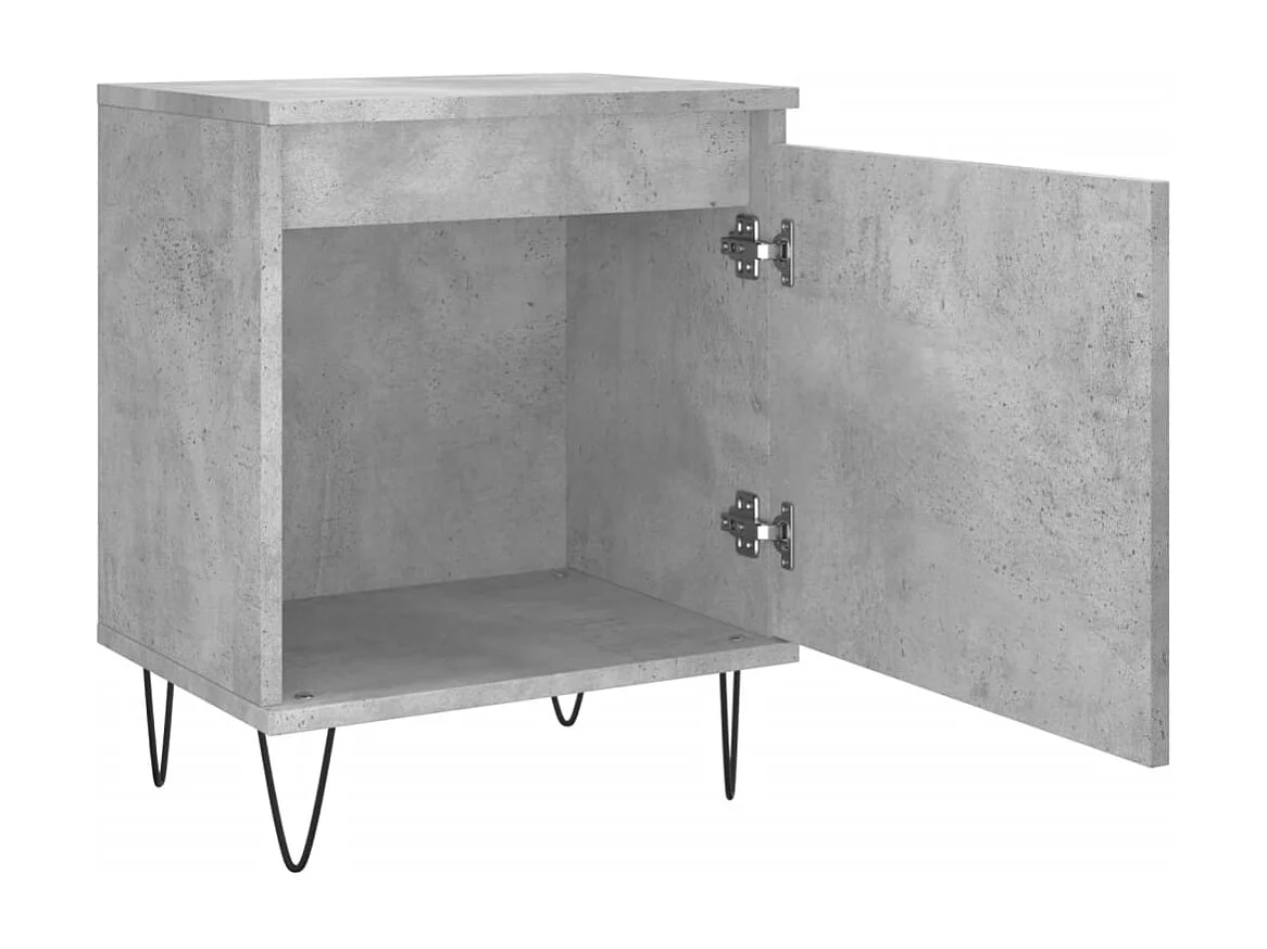 Tables de chevet 2 pcs gris béton 40x30x50 bois d'ingénierie