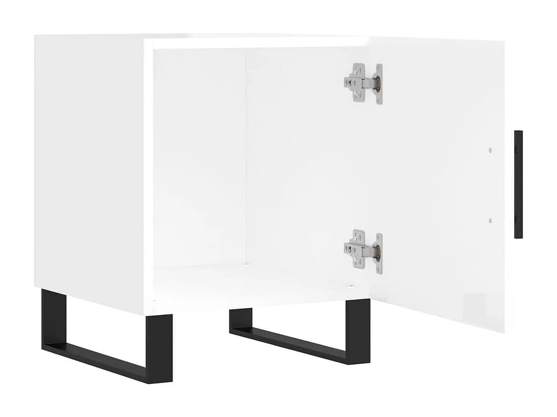 Tables de chevet 2 pcs blanc brillant 40x40x50