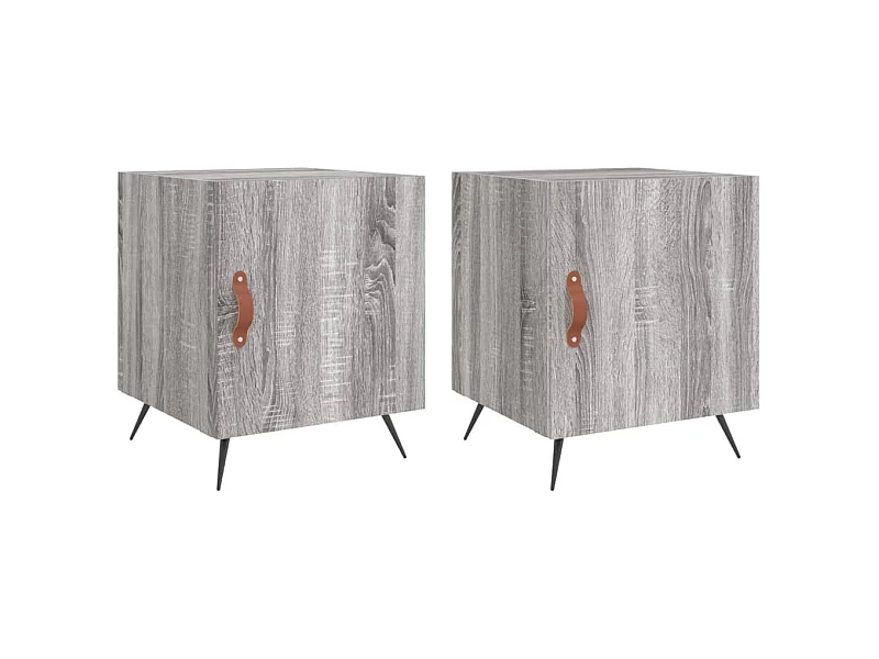 Tables de chevet 2 pcs sonoma gris 40x40x50 bois d'ingénierie