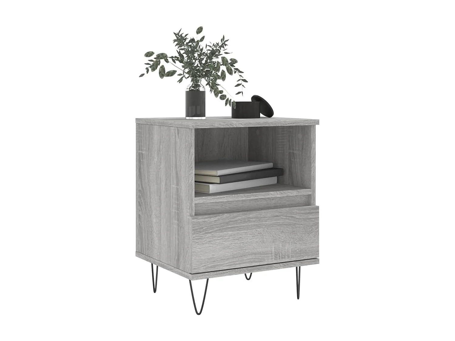 Table de chevet sonoma gris 40x35x50 bois d’ingénierie