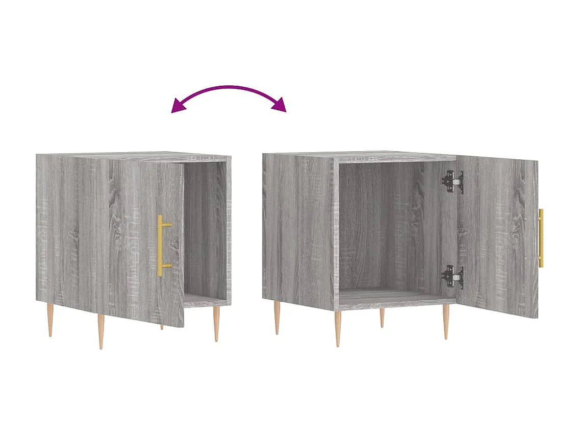 Tables de chevet 2 pcs sonoma gris 40x40x50 bois d'ingénierie