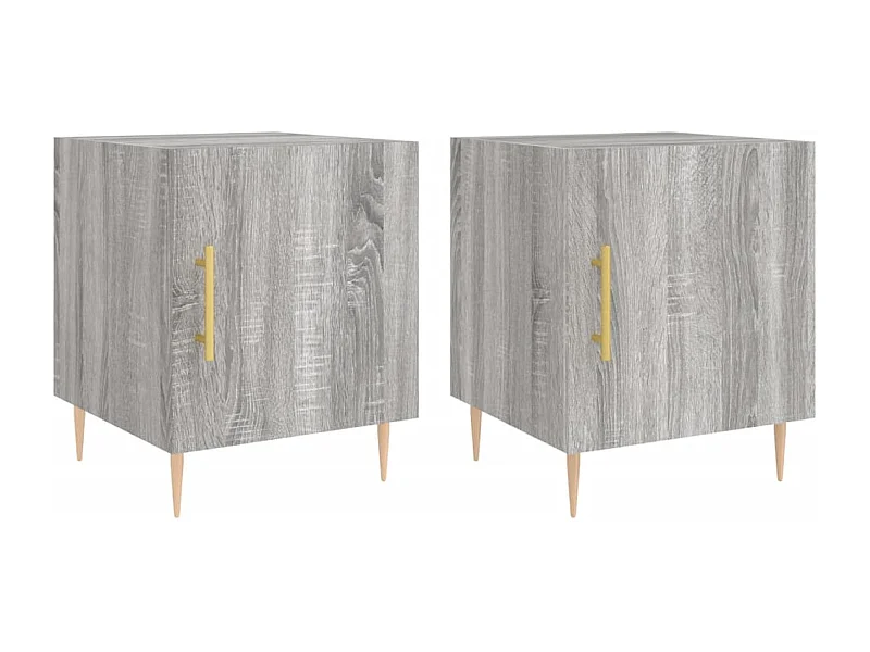 Tables de chevet 2 pcs sonoma gris 40x40x50 bois d'ingénierie