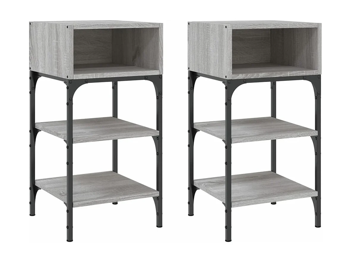 Tables de chevet 2 pcs sonoma gris 35x34,5x70 bois ingénierie