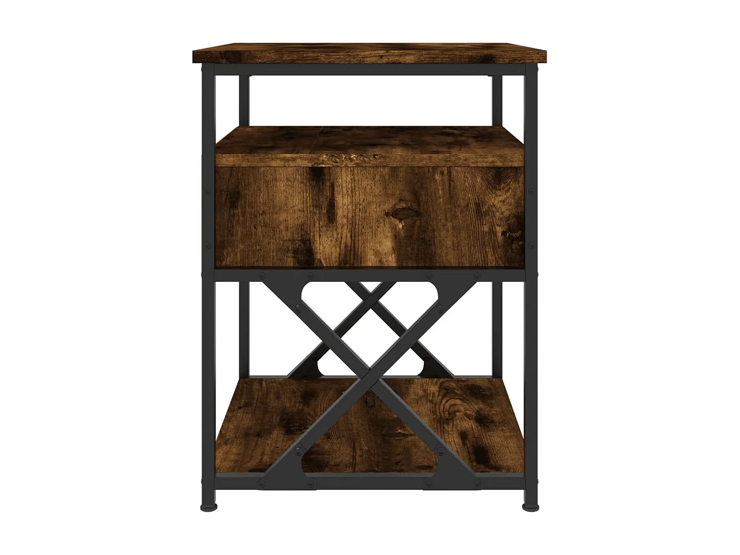 Table de chevet chêne fumé 40x42x55 bois d'ingénierie