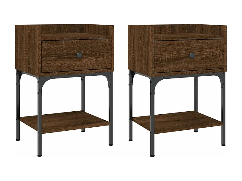 Tables de chevet 2pcs chêne brun 40,5x31x60 bois d’ingénierie