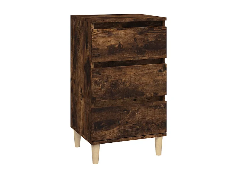 Table de chevet chêne fumé 40x35x70 bois d'ingénierie