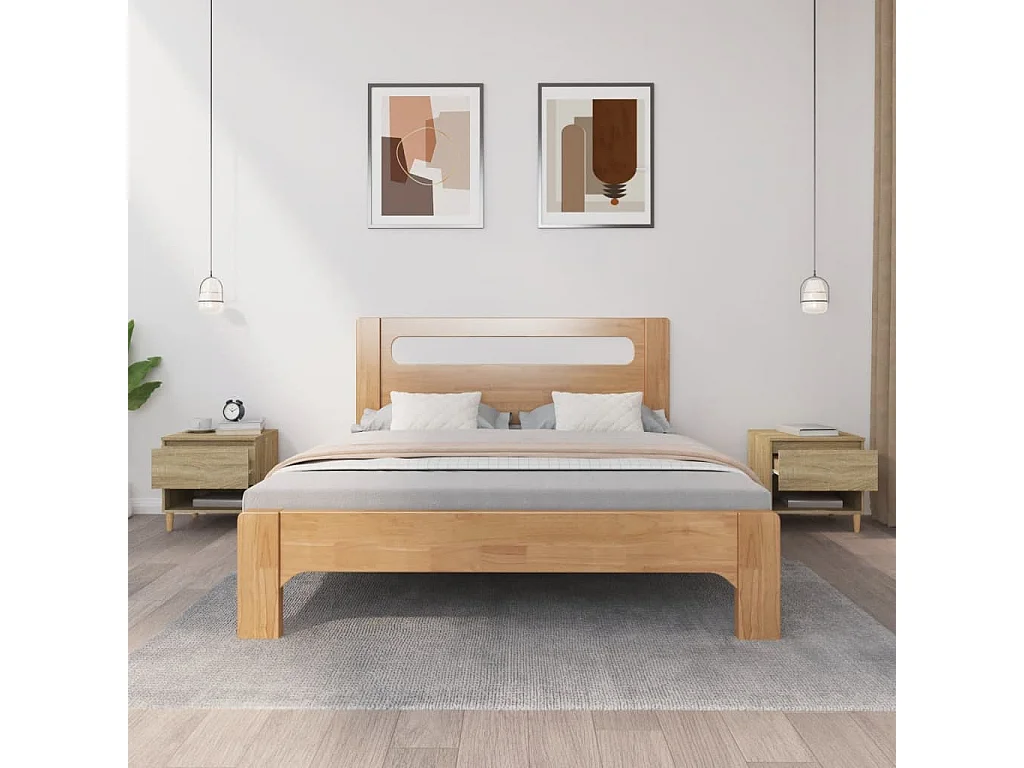 Tables de chevet 2pcs Chêne sonoma 50x46x50 Bois d’ingénierie