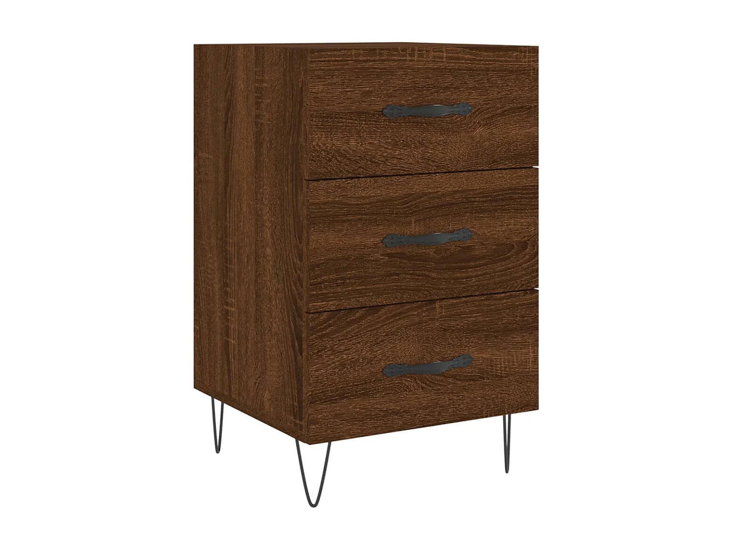 Table de chevet chêne marron 40x40x66 bois d'ingénierie