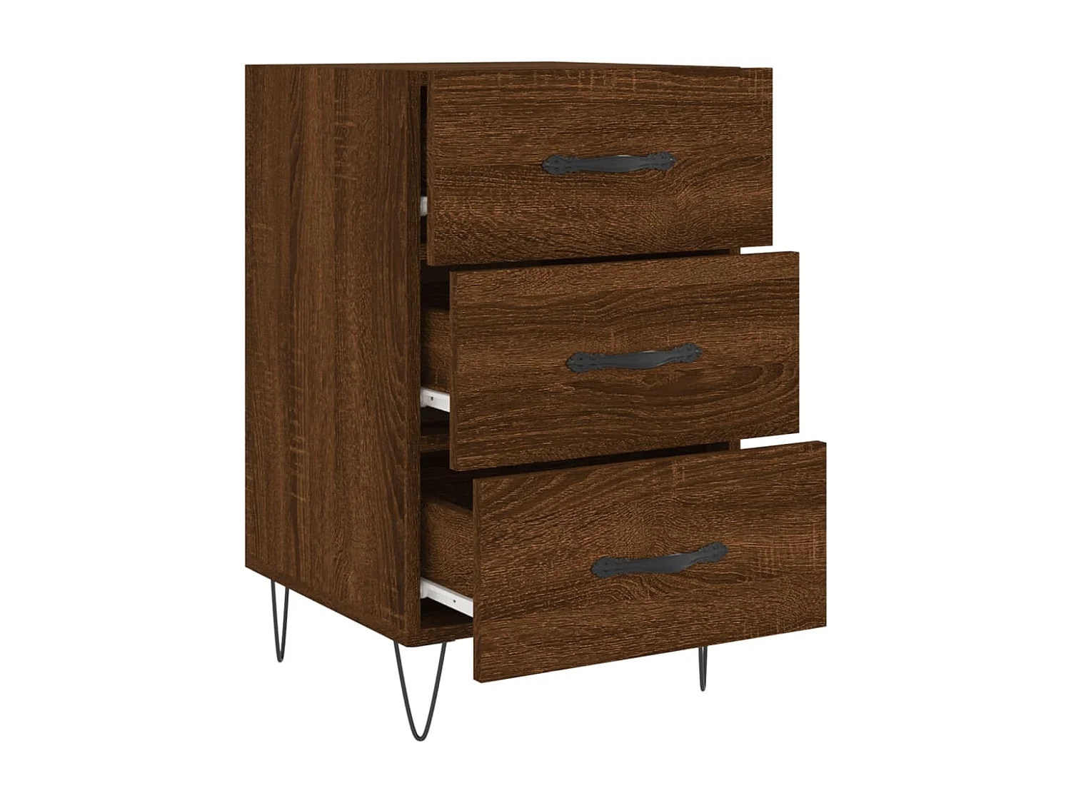 Table de chevet chêne marron 40x40x66 bois d'ingénierie