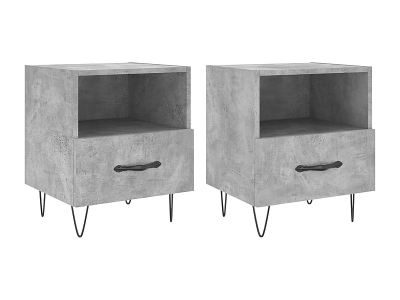 Tables de chevet 2pcs gris béton 40x35x47,5 bois d’ingénierie