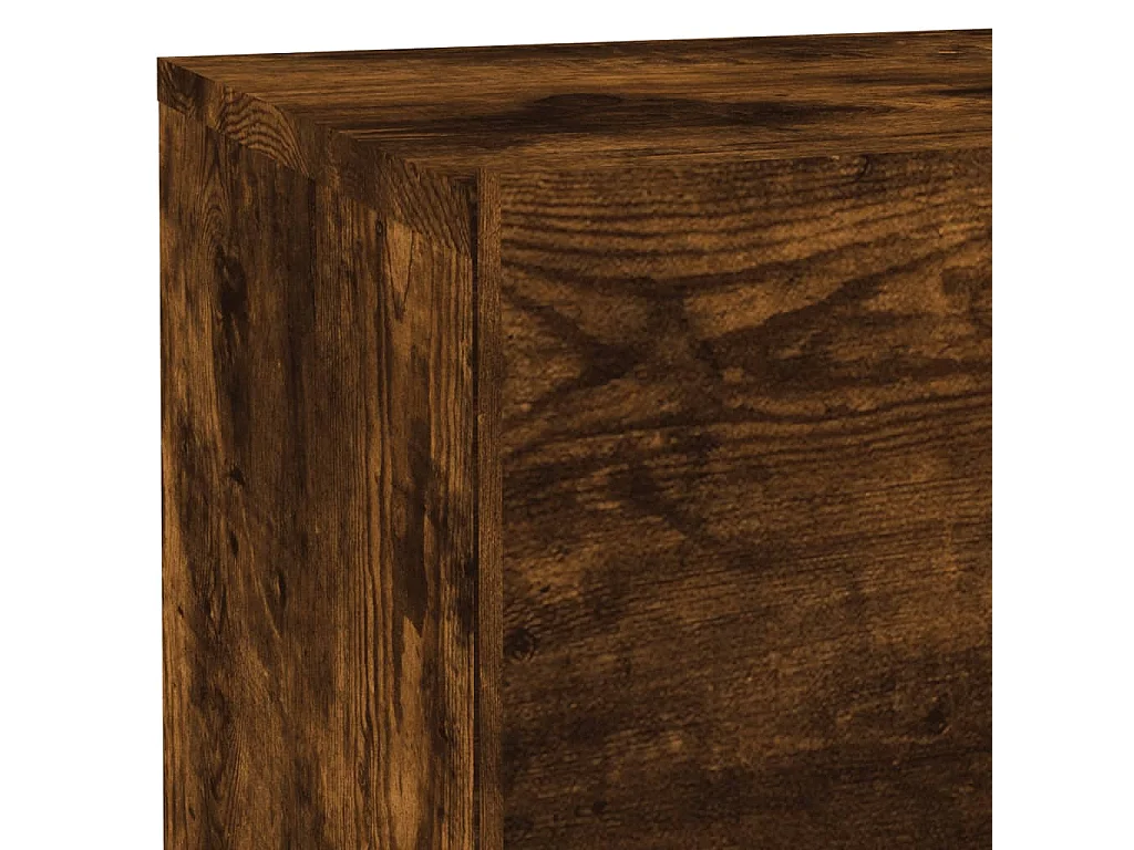 Table de chevet avec lumières LED chêne fumé 70x36x40,5