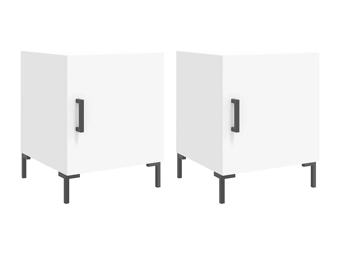 Tables de chevet 2 pcs blanc 40x40x50 bois d’ingénierie