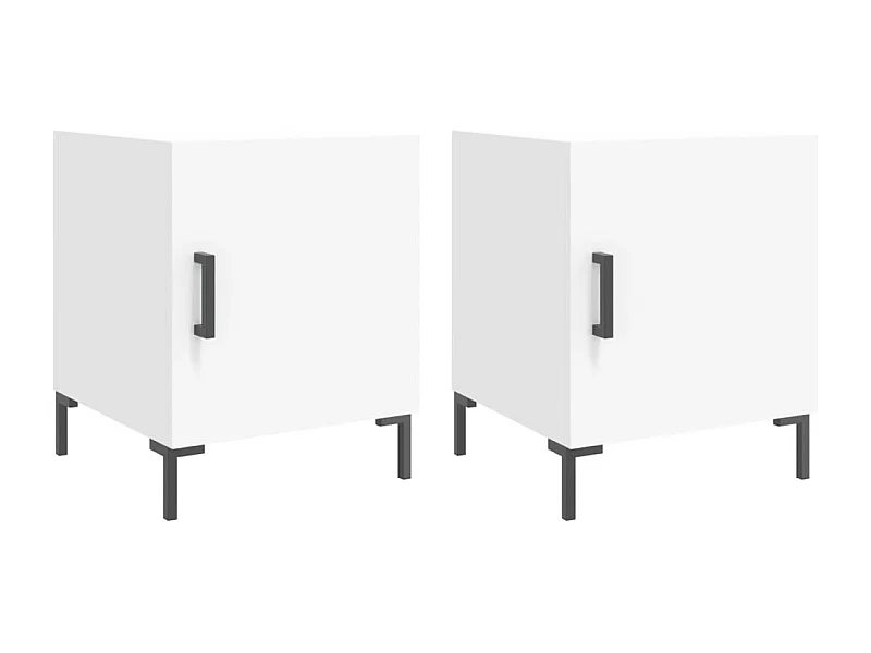 Tables de chevet 2 pcs blanc 40x40x50 bois d’ingénierie