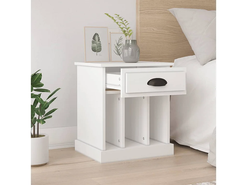 Tables de chevet 2 pcs blanc 43x36x50