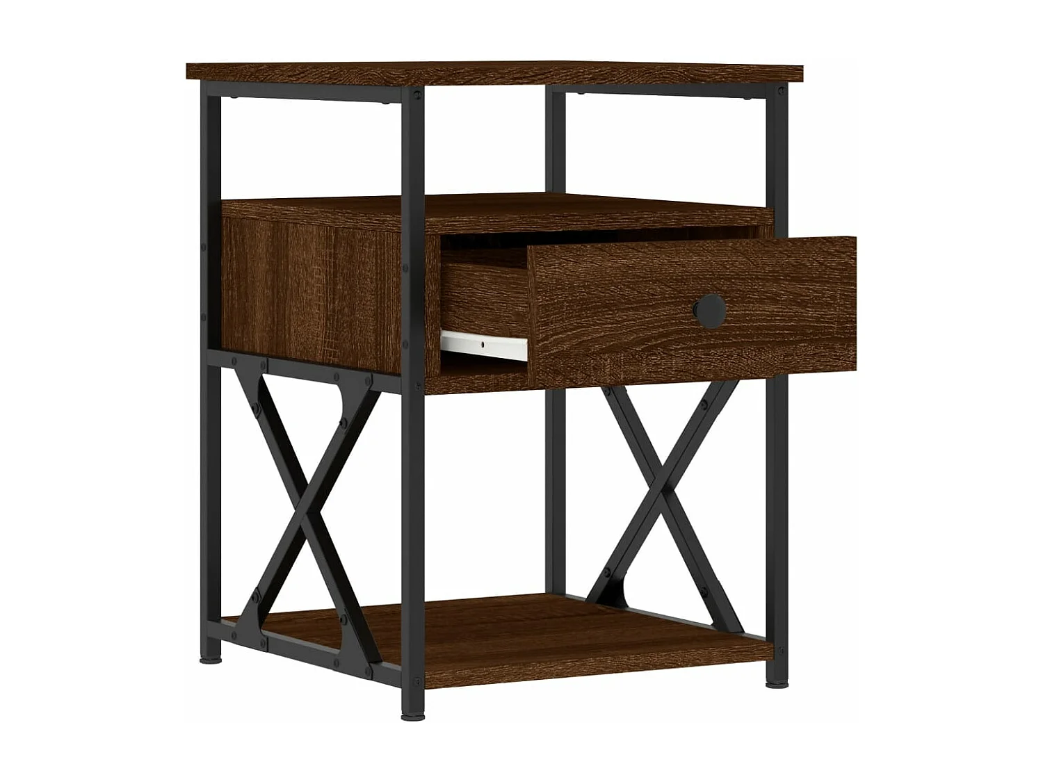 Table de chevet chêne marron 40x42x55 bois d'ingénierie