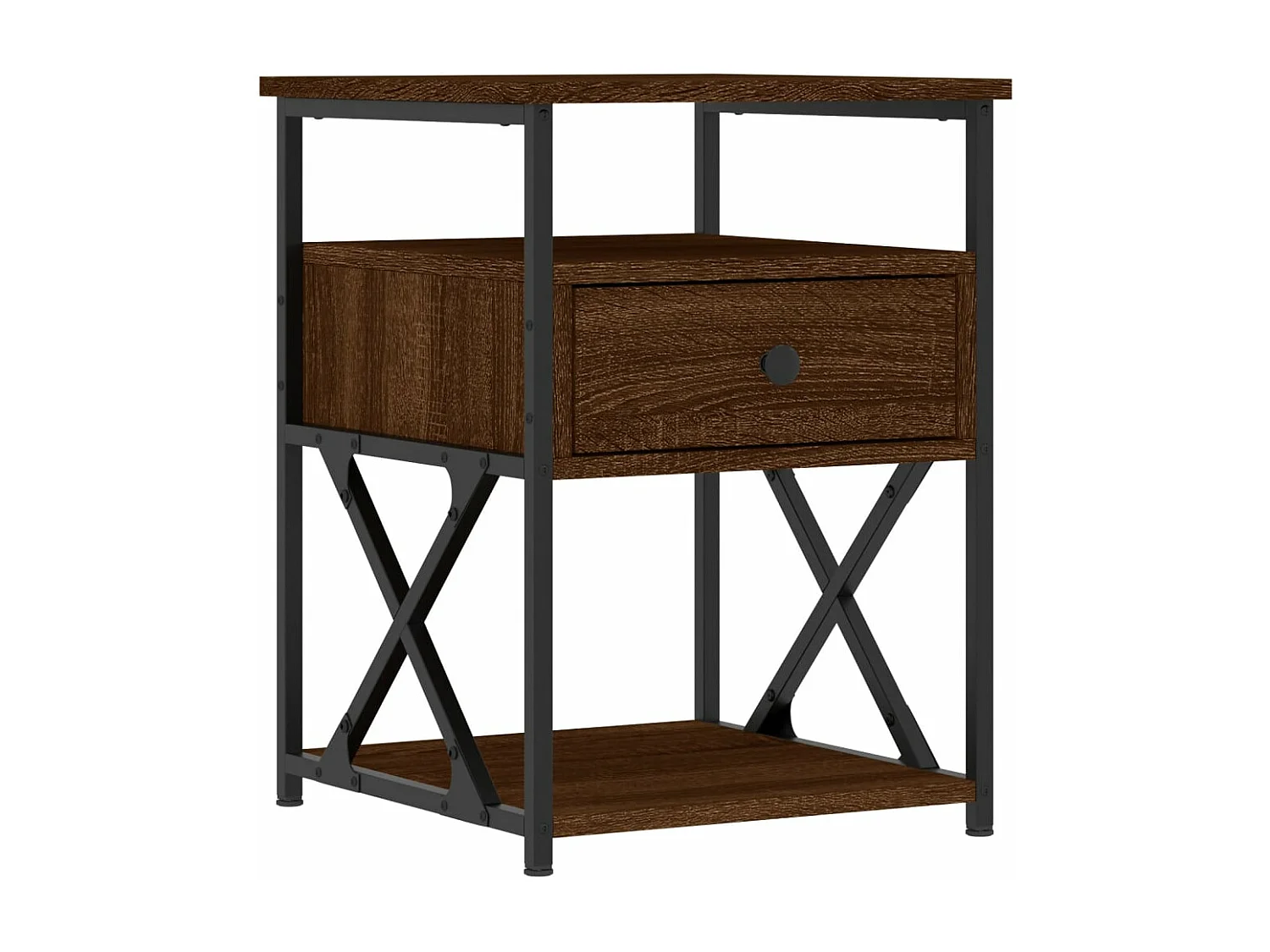 Table de chevet chêne marron 40x42x55 bois d'ingénierie