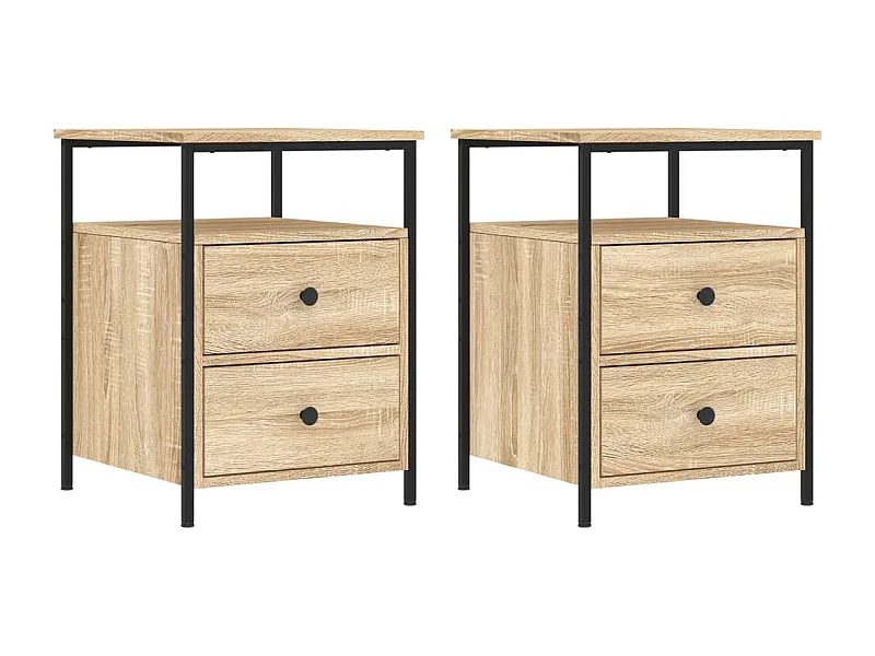 Tables de chevet 2pcs chêne sonoma 44x45x60 bois d'ingénierie