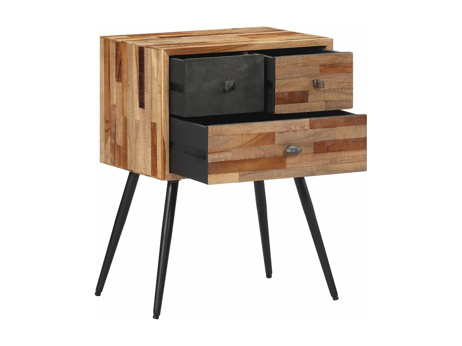 Table de chevet 47x31,5x60 bois massif de teck