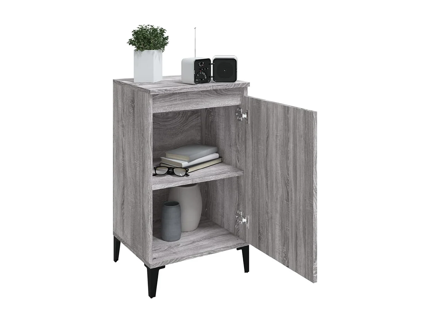 Table de chevet sonoma gris 40x35x70 bois d'ingénierie