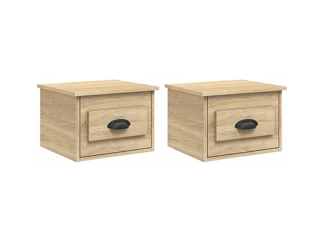 Tables de chevet murales 2 pcs chêne sonoma 41,5x36x28