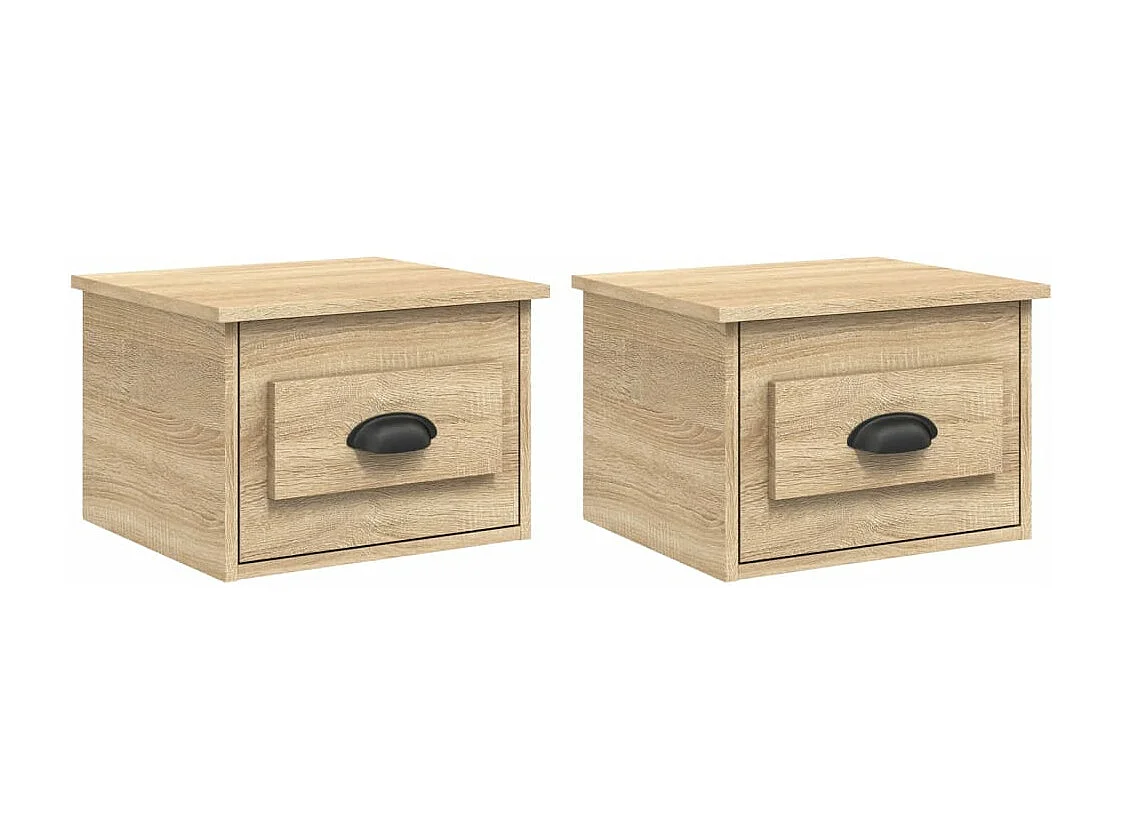 Tables de chevet murales 2 pcs chêne sonoma 41,5x36x28