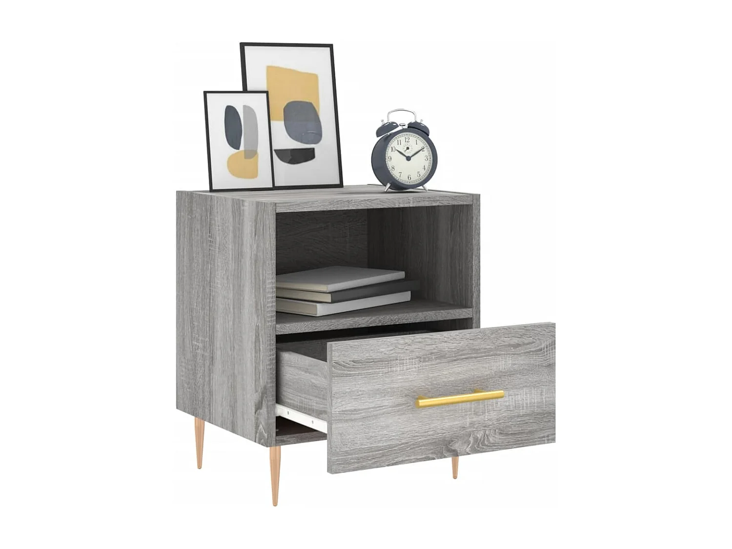 Table de chevet sonoma gris 40x35x47,5 bois d’ingénierie