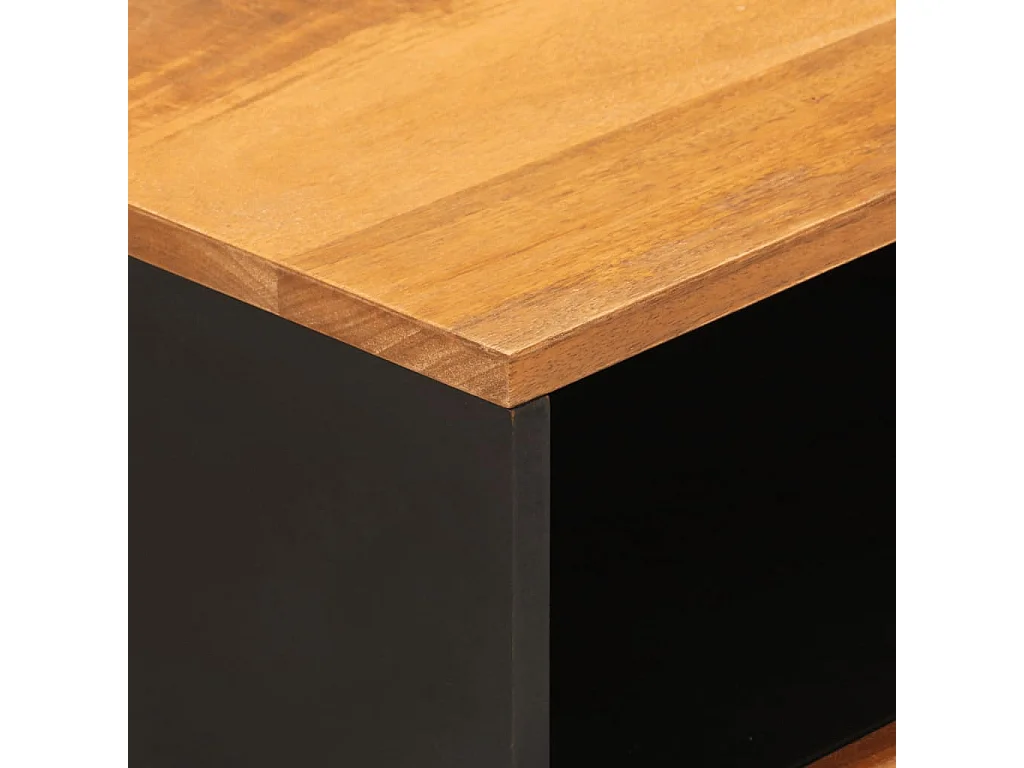 Table de chevet marron et noir 50x33x60 bois manguier solide