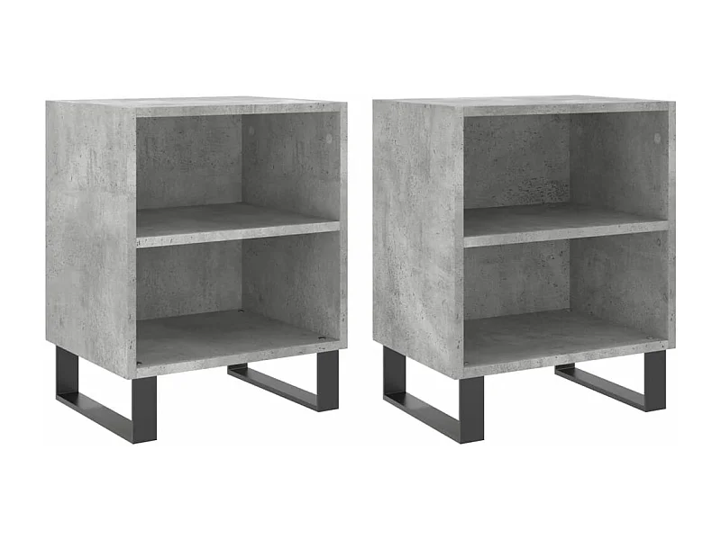 Tables de chevet 2 pcs gris béton 40x30x50 bois d'ingénierie