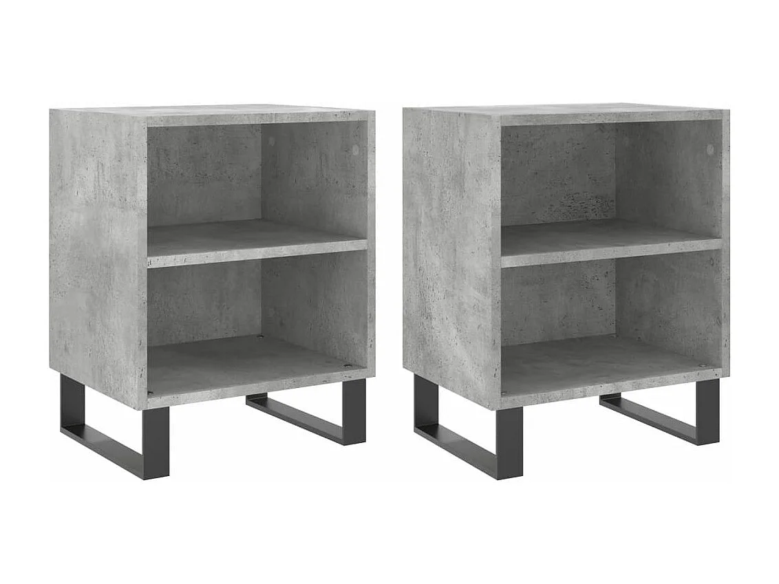 Tables de chevet 2 pcs gris béton 40x30x50 bois d'ingénierie