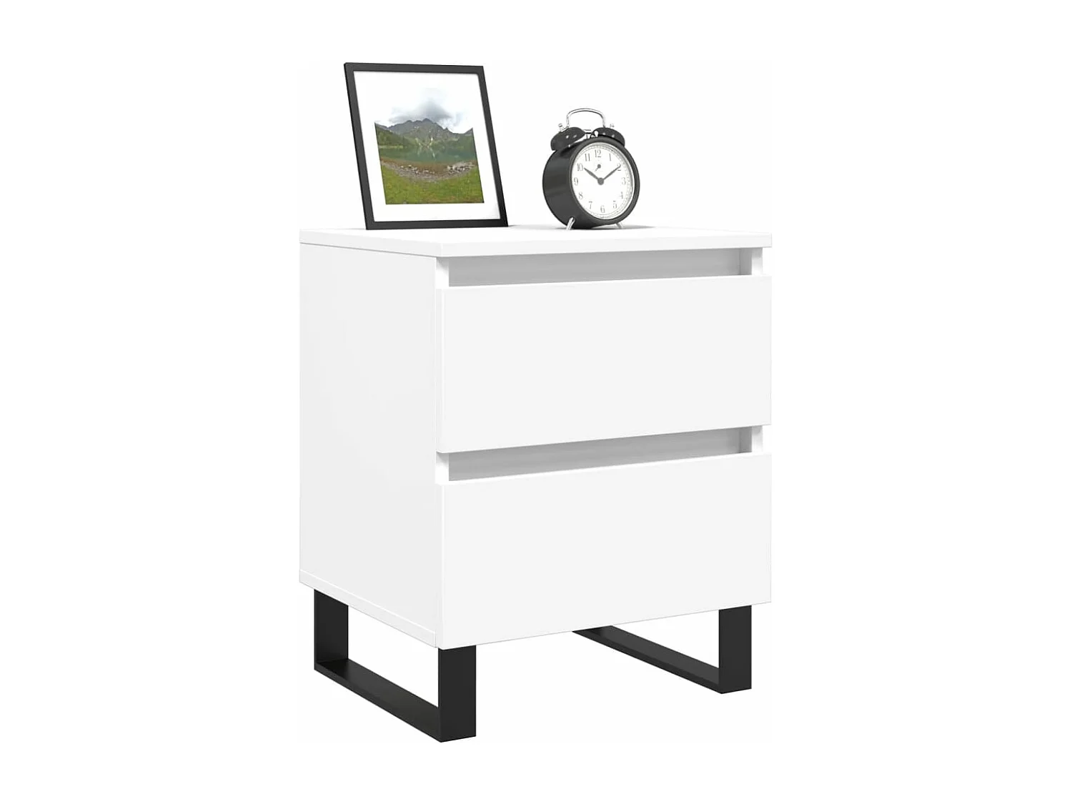 Table de chevet Blanc 40x35x50 Bois d’ingénierie