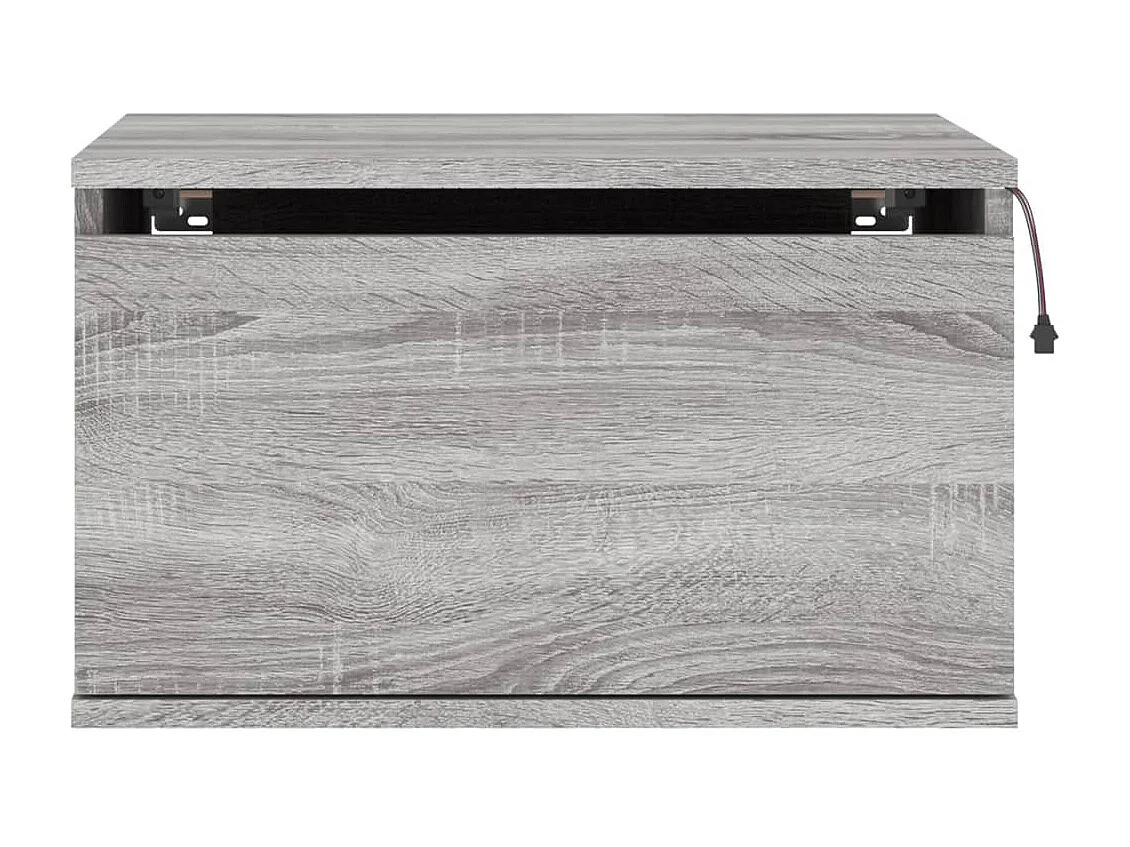 Table de chevet murale avec lumières LED sonoma gris