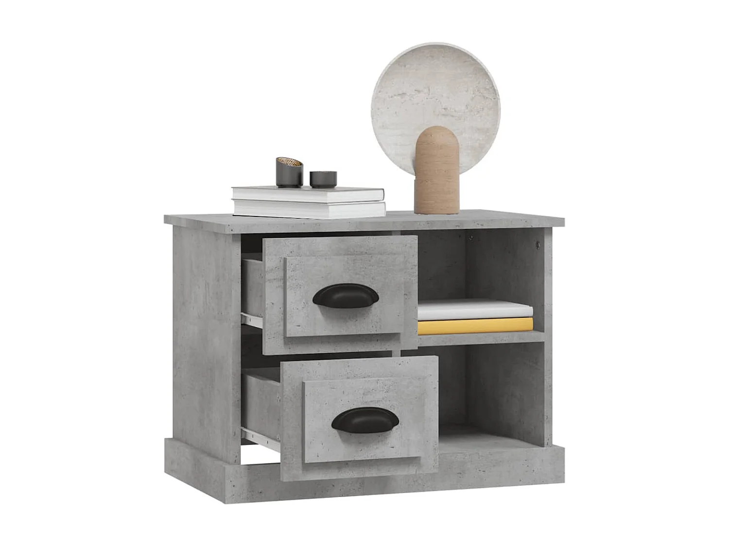 Table de chevet gris béton 60x35,5x45