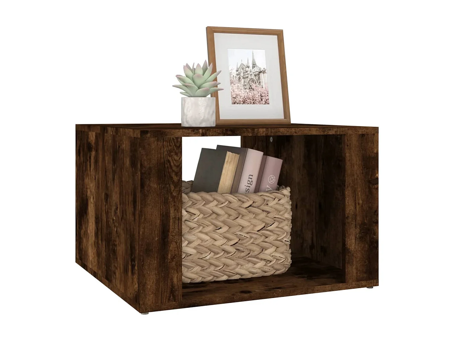 Table de chevet Chêne fumé 57x55x36 Bois d'ingénierie