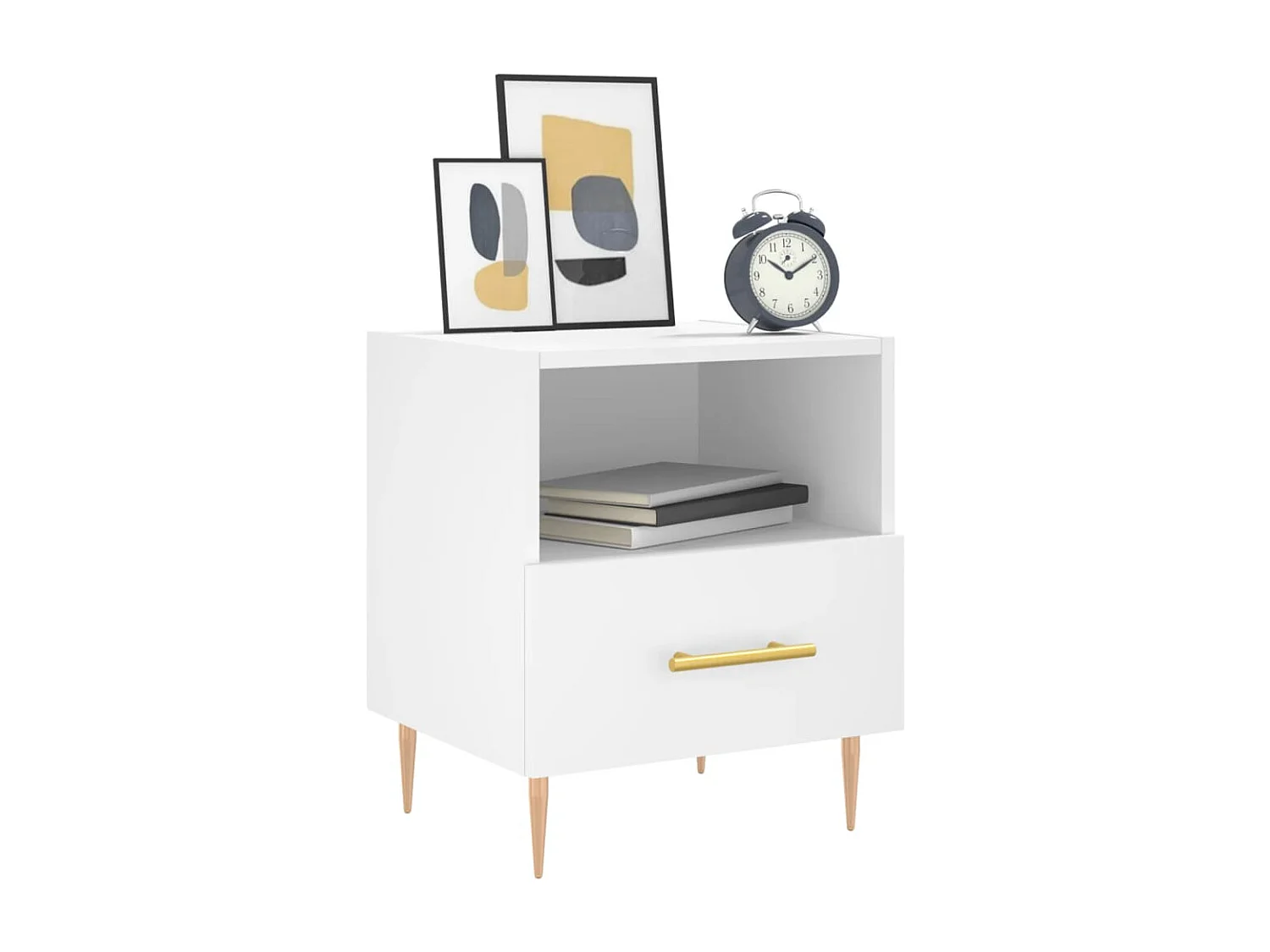 Tables de chevet 2 pcs blanc 40x35x47,5 bois d’ingénierie