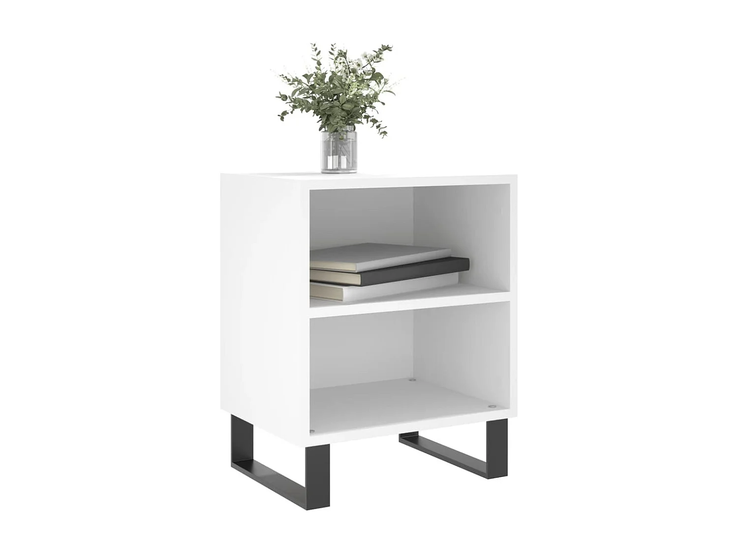 Table de chevet blanc 40x30x50 bois d’ingénierie