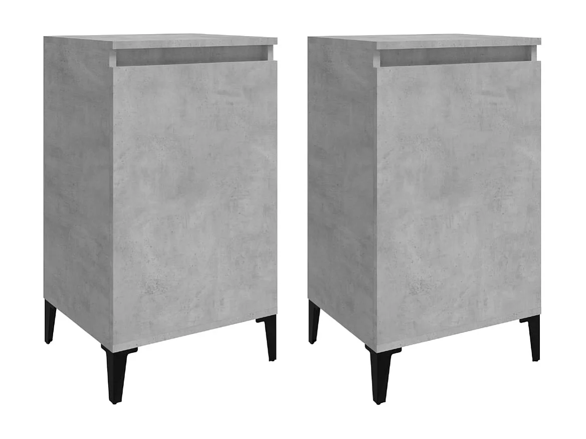 Tables de chevet 2 pcs gris béton 40x35x70 bois d'ingénierie