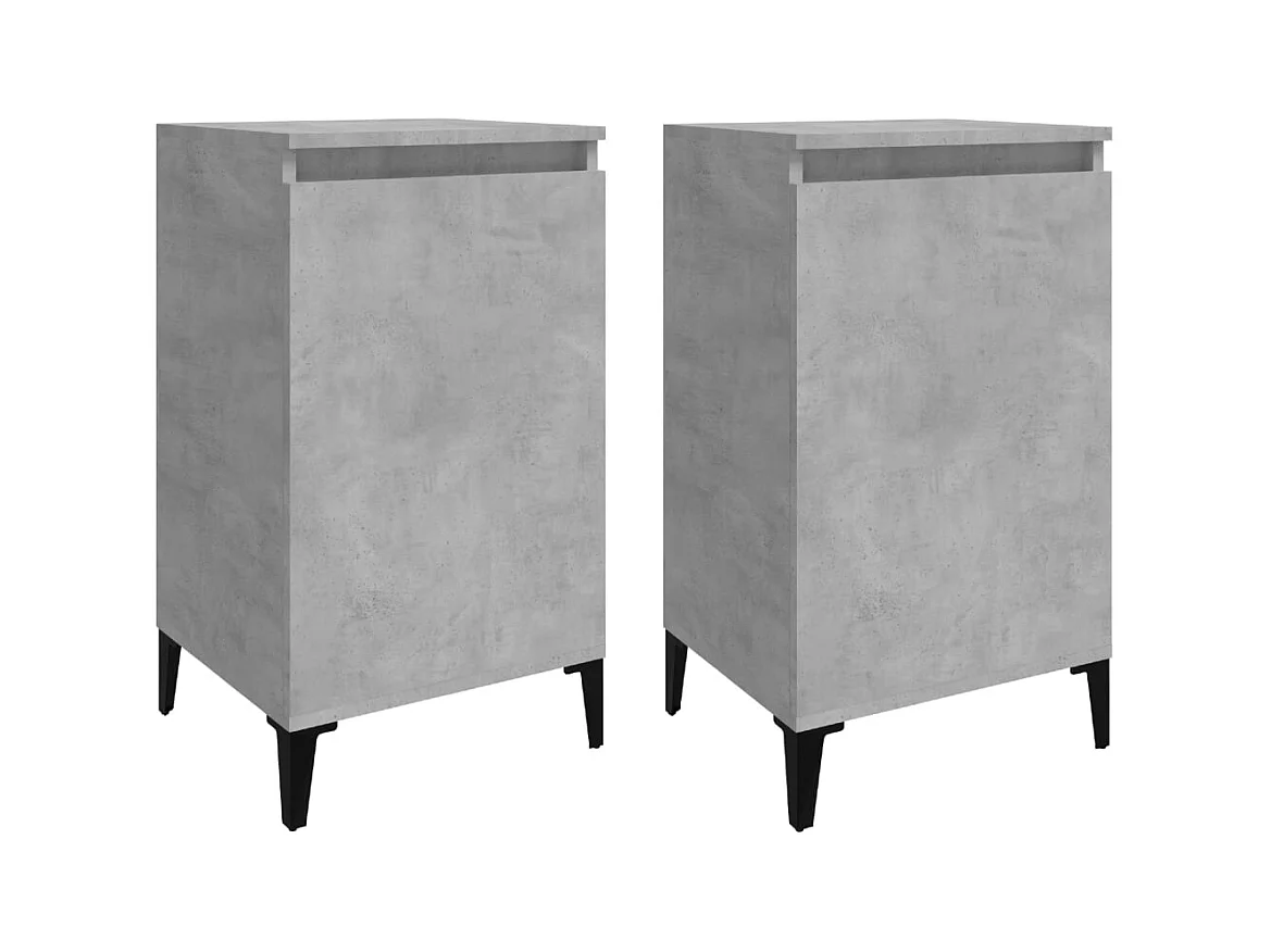 Tables de chevet 2 pcs gris béton 40x35x70 bois d'ingénierie