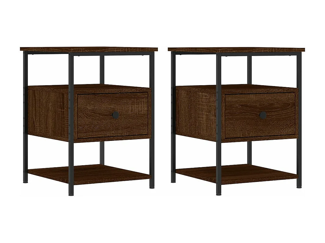 Tables de chevet 2pcs chêne marron 40x42x56 bois d'ingénierie