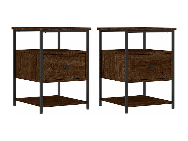 Tables de chevet 2pcs chêne marron 40x42x56 bois d'ingénierie