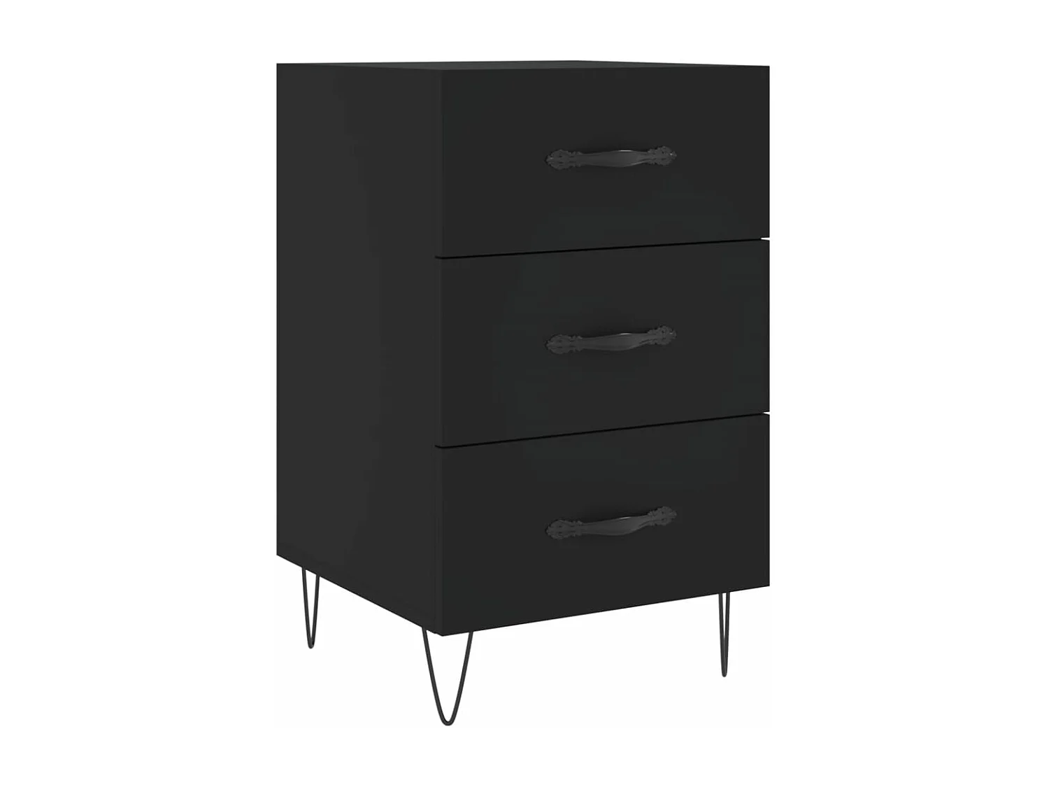 Table de chevet noir 40x40x66 bois d'ingénierie