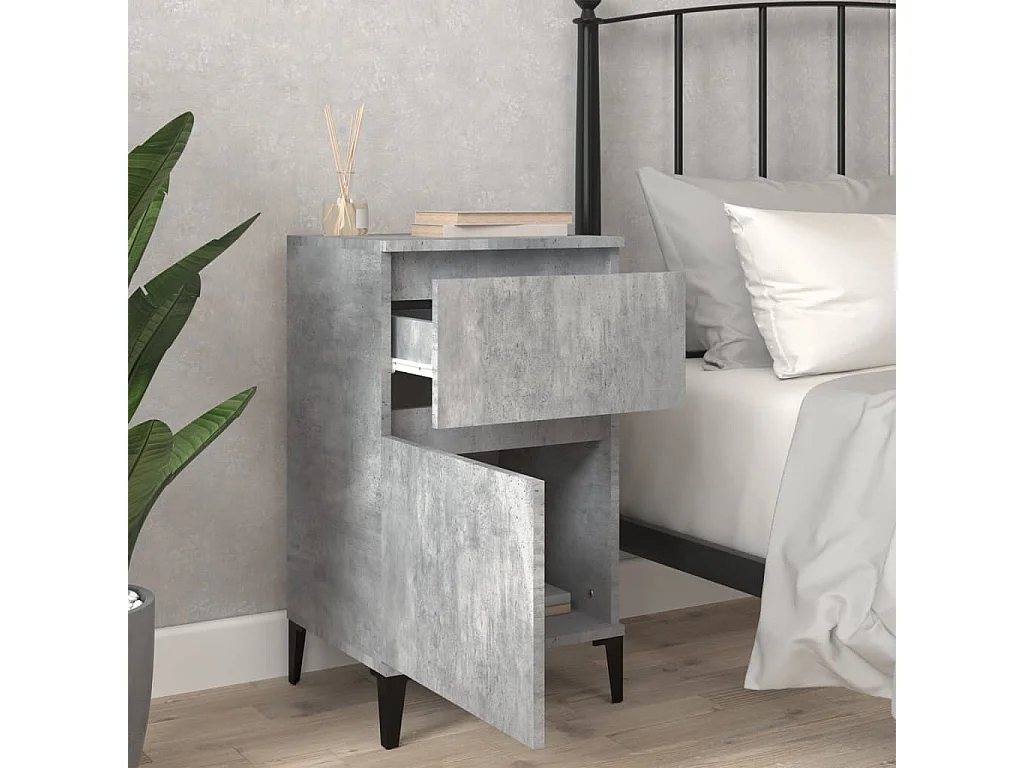 Table de chevet gris béton 40x35x70