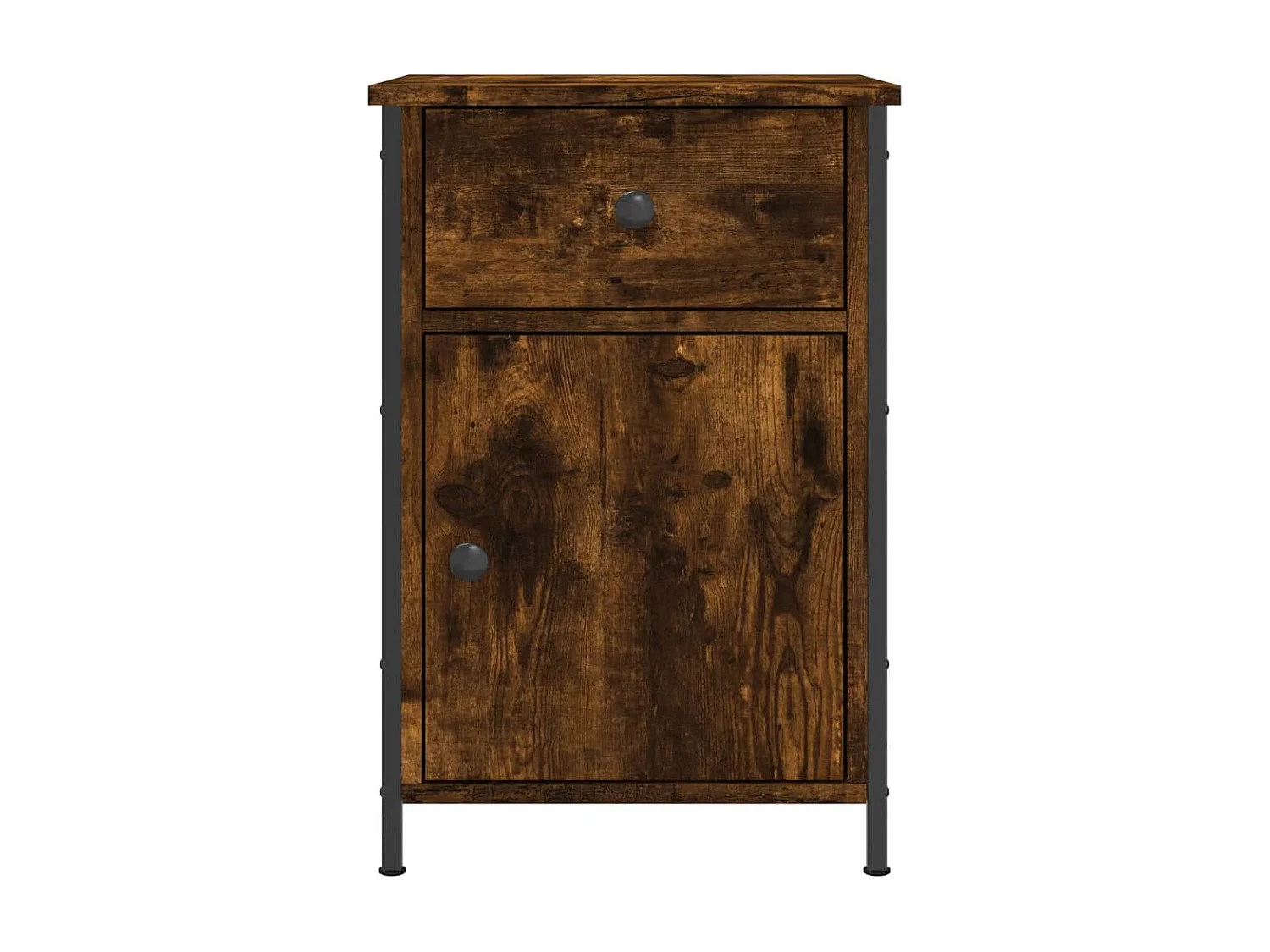 Table de chevet chêne fumé 40x42x60 bois d'ingénierie