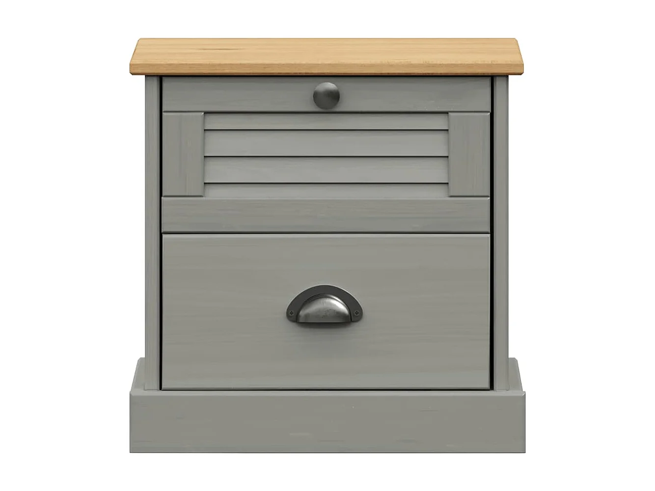 Table de chevet VIGO gris 42x35x42 bois de pin massif