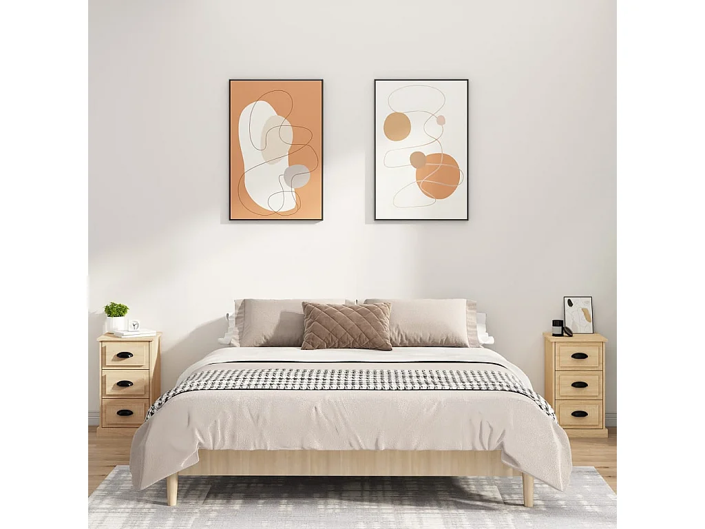 Table de chevet chêne sonoma 39x39x67 bois d'ingénierie