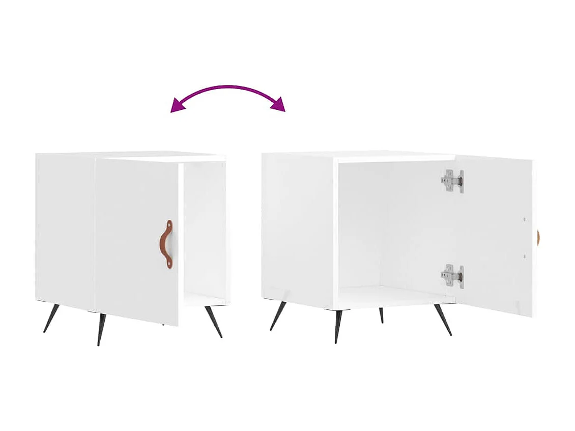 Tables de chevet 2 pcs blanc brillant 40x40x50