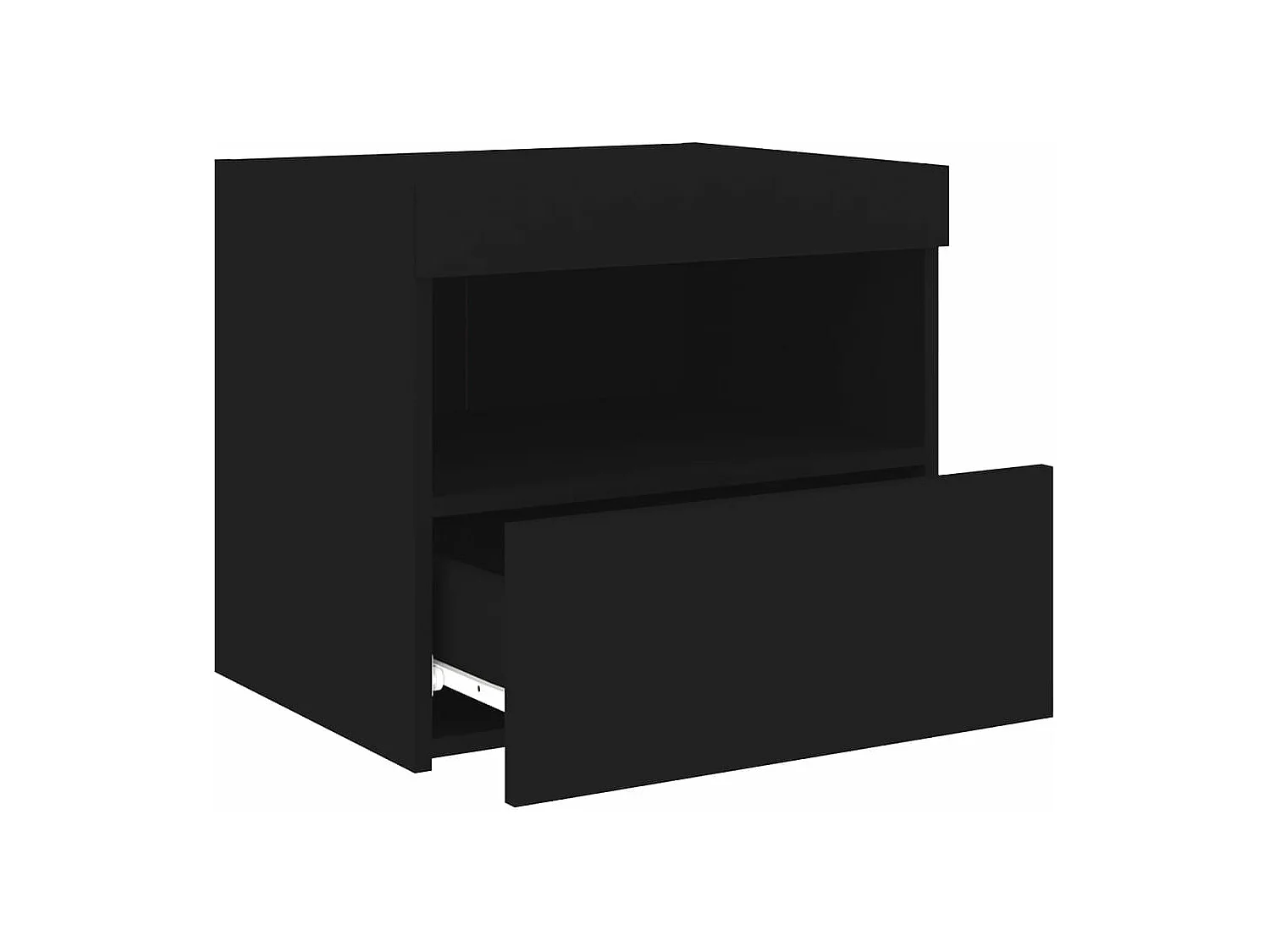 Tables de chevet avec lumières LED 2 pcs noir 50x40x45